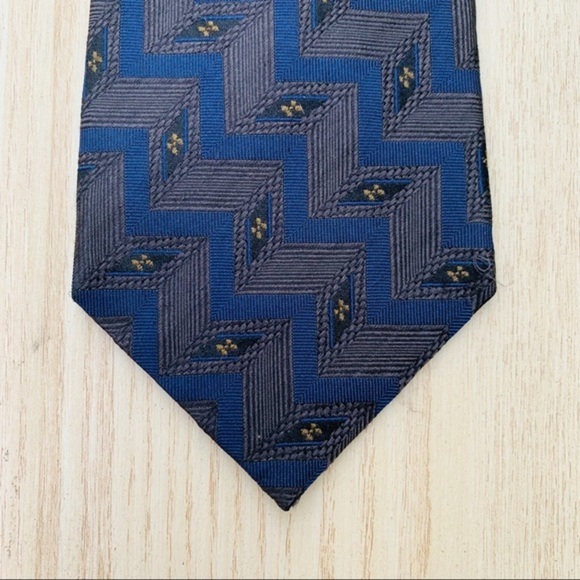 Zinc Blue & Taupe Gorgeous Woven Silk Tie - Picture 4 of 8